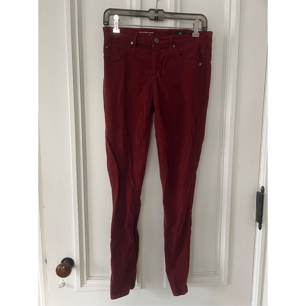 AG dark red legging ankle super skinny corduroy pants 27R